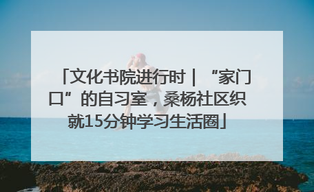 文化书院进行时｜“家门口”的自习室，桑杨社区织就15分钟学习生活圈