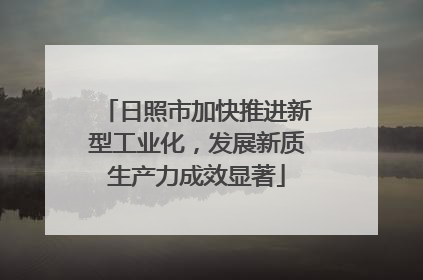 日照市加快推进新型工业化，发展新质生产力成效显著