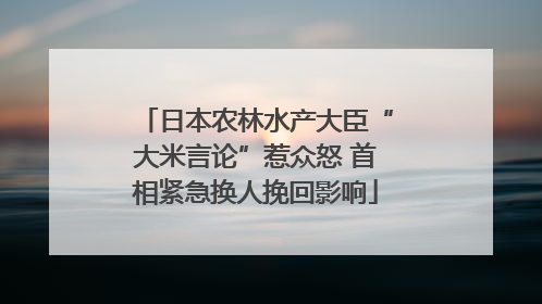 日本农林水产大臣“大米言论”惹众怒 首相紧急换人挽回影响