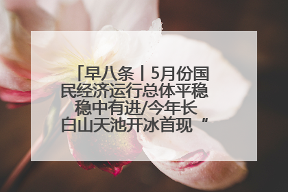 早八条丨5月份国民经济运行总体平稳 稳中有进/今年长白山天池开冰首现“文武双全”奇观