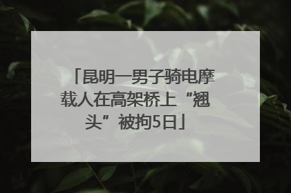 昆明一男子骑电摩载人在高架桥上“翘头”被拘5日