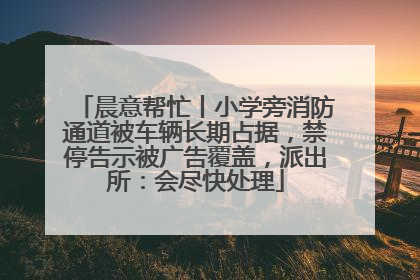 晨意帮忙丨小学旁消防通道被车辆长期占据，禁停告示被广告覆盖，派出所：会尽快处理