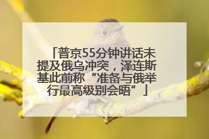 普京55分钟讲话未提及俄乌冲突，泽连斯基此前称“准备与俄举行最高级别会晤”