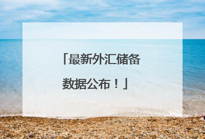最新外汇储备数据公布！