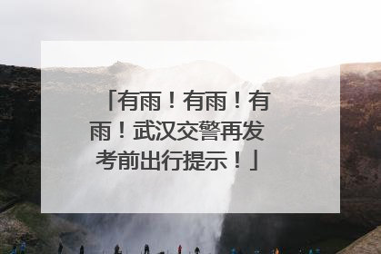 有雨！有雨！有雨！武汉交警再发考前出行提示！