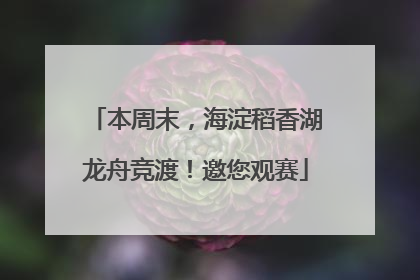 本周末，海淀稻香湖龙舟竞渡！邀您观赛