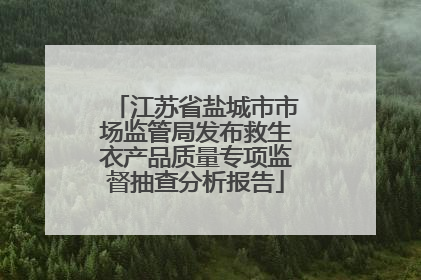 江苏省盐城市市场监管局发布救生衣产品质量专项监督抽查分析报告