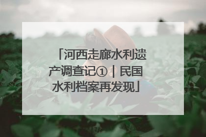 河西走廊水利遗产调查记①｜民国水利档案再发现