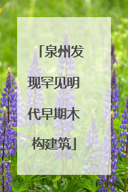 泉州发现罕见明代早期木构建筑