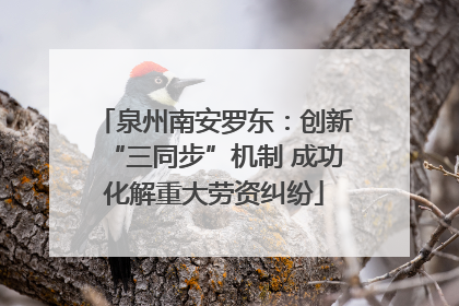 泉州南安罗东：创新“三同步”机制 成功化解重大劳资纠纷