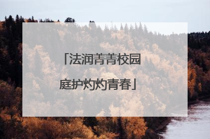法润菁菁校园 庭护灼灼青春