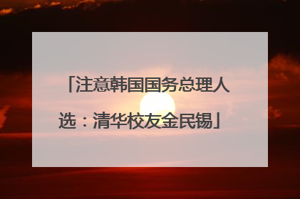 注意韩国国务总理人选：清华校友金民锡