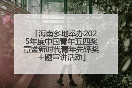 海南多地举办2025年度中国青年五四奖章暨新时代青年先锋奖主题宣讲活动