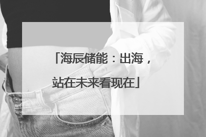 海辰储能：出海，站在未来看现在