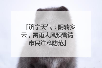 济宁天气：阴转多云，雷雨大风预警请市民注意防范
