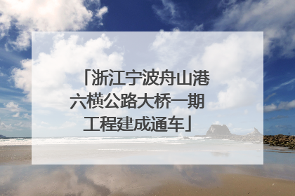 浙江宁波舟山港六横公路大桥一期工程建成通车
