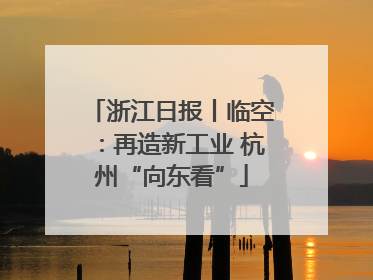 浙江日报丨临空：再造新工业 杭州“向东看”