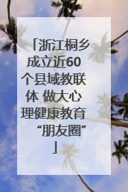 浙江桐乡成立近60个县域教联体 做大心理健康教育“朋友圈”