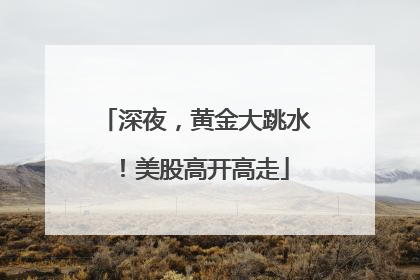 深夜，黄金大跳水！美股高开高走
