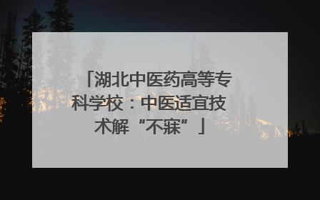 湖北中医药高等专科学校：中医适宜技术解“不寐”