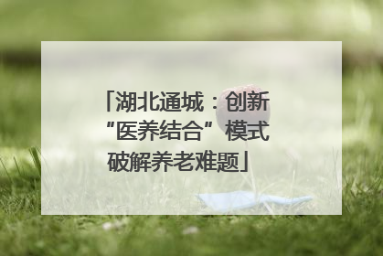 湖北通城：创新 “医养结合”模式 破解养老难题