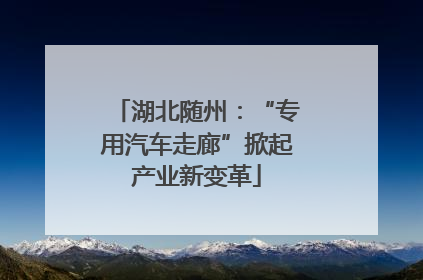 湖北随州：“专用汽车走廊”掀起产业新变革