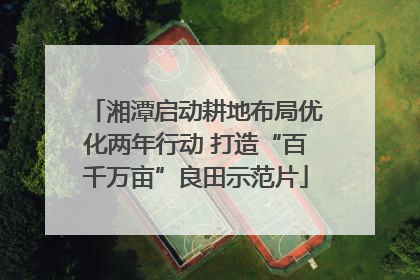湘潭启动耕地布局优化两年行动 打造“百千万亩”良田示范片