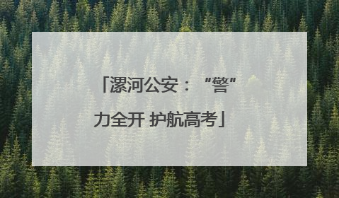 漯河公安：“警”力全开 护航高考