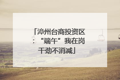 漳州台商投资区：“端午”我在岗 干劲不消减