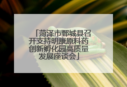 菏泽市鄄城县召开支持明康原料药创新孵化园高质量发展座谈会