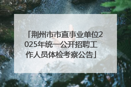 荆州市市直事业单位2025年统一公开招聘工作人员体检考察公告