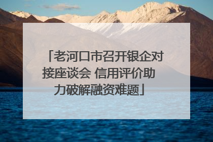 老河口市召开银企对接座谈会 信用评价助力破解融资难题