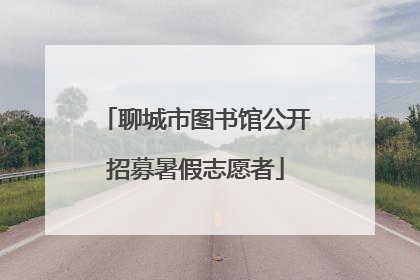 聊城市图书馆公开招募暑假志愿者