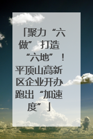 聚力“六做” 打造“六地”！平顶山高新区企业开办跑出“加速度”