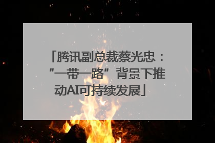 腾讯副总裁蔡光忠：“一带一路”背景下推动AI可持续发展