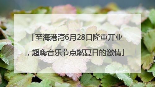 至海港湾6月28日隆重开业，超嗨音乐节点燃夏日的激情