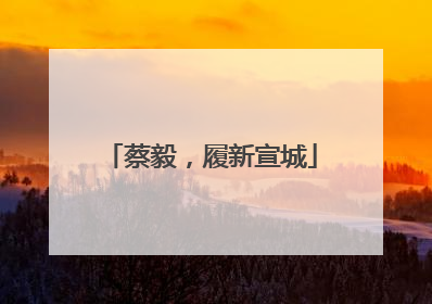 蔡毅，履新宣城