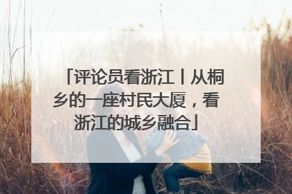 评论员看浙江丨从桐乡的一座村民大厦，看浙江的城乡融合