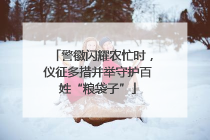 警徽闪耀农忙时，仪征多措并举守护百姓“粮袋子”