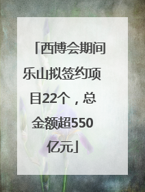 西博会期间乐山拟签约项目22个，总金额超550亿元