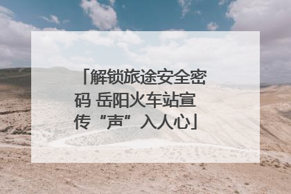 解锁旅途安全密码 岳阳火车站宣传“声”入人心