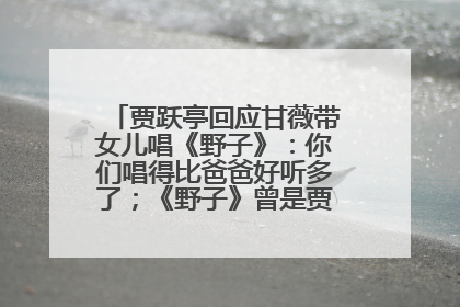 贾跃亭回应甘薇带女儿唱《野子》：你们唱得比爸爸好听多了；《野子》曾是贾跃亭“代表作”