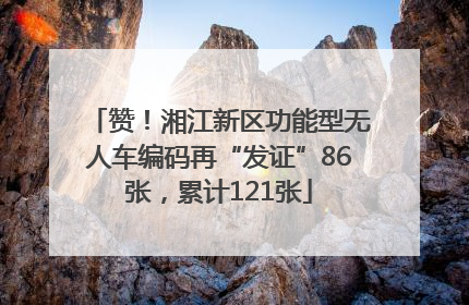 赞！湘江新区功能型无人车编码再“发证”86张，累计121张