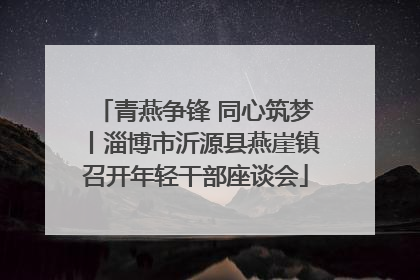 青燕争锋 同心筑梦丨淄博市沂源县燕崖镇召开年轻干部座谈会