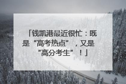 钱凯港最近很忙：既是“高考热点”，又是“高分考生”！