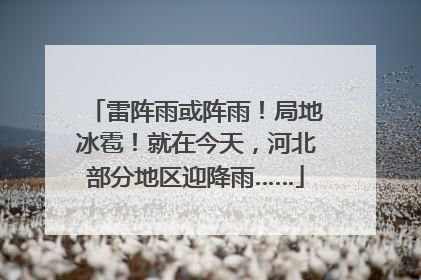 雷阵雨或阵雨！局地冰雹！就在今天，河北部分地区迎降雨……