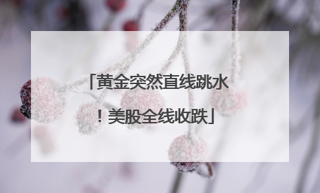 黄金突然直线跳水！美股全线收跌