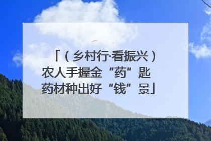 （乡村行·看振兴）农人手握金“药”匙 药材种出好“钱”景