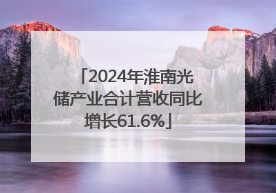 2024年淮南光储产业合计营收同比增长61.6%