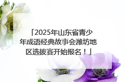 2025年山东省青少年成语经典故事会潍坊地区选拔赛开始报名！